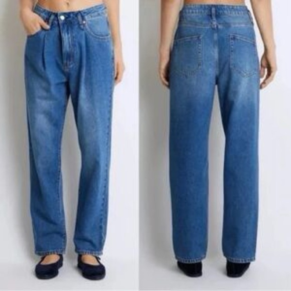 ROUCHA Blue Pleated High-Rise Dada Denim Jeans Women's Size AA Size 2 - 4